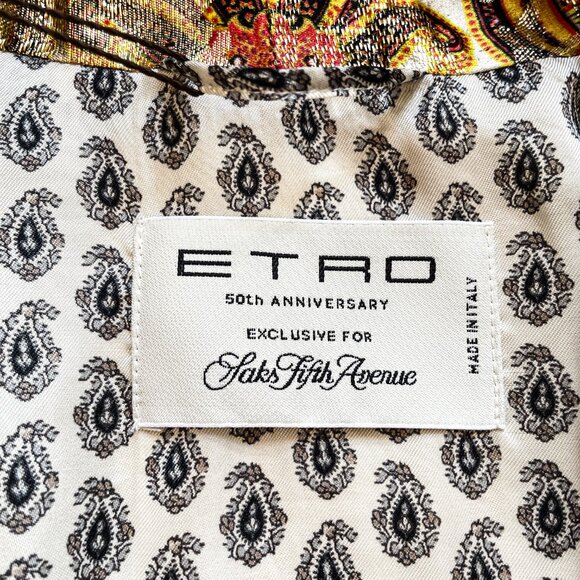 ETRO 50th Anniversary Silk Printed Jacket Saks Exclusive IT 46 US 10 NEW NWT - Picture 6 of 14